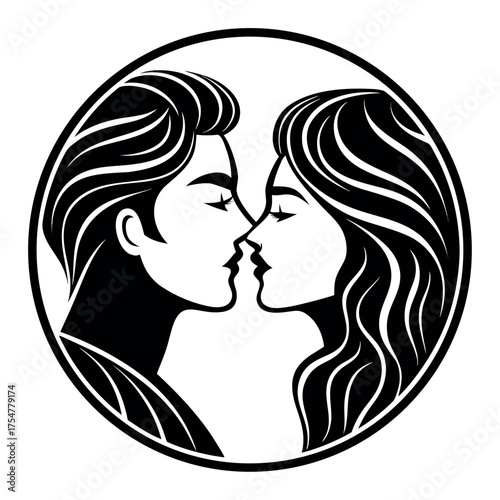 Kiss Day black color design, solid white background (3).eps