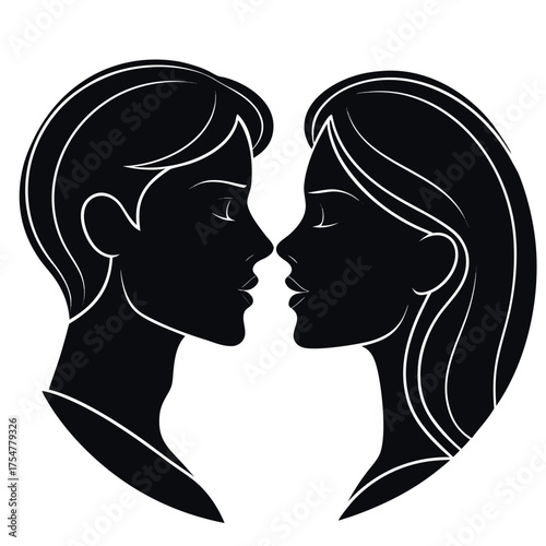Kiss Day black color design, solid white background (7).eps