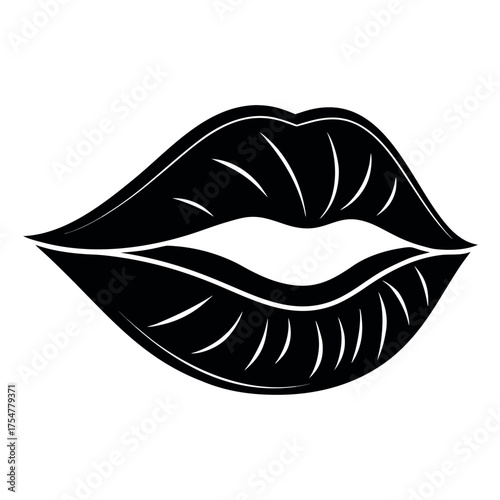 Kiss Day black color design, solid white background (8).eps