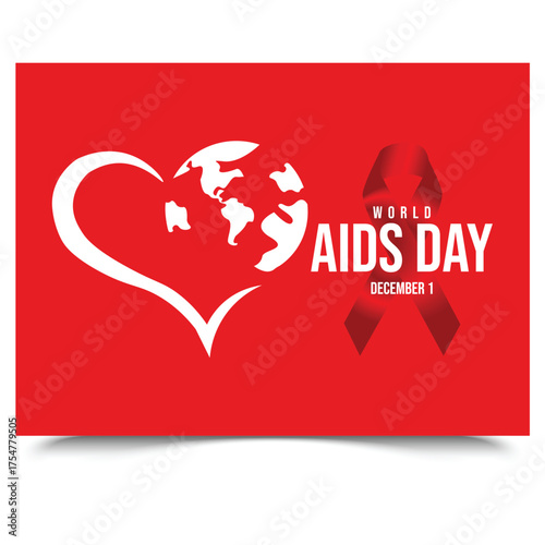 world aids day poster layout design, vector illustration