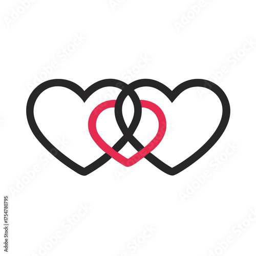 Abstract overlapping hearts forming an infinity symbol
