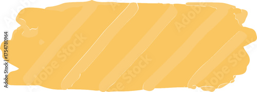 Konstfotografi Yellow paint brush stroke vector, textured acrylic smear with diagonal stripes,