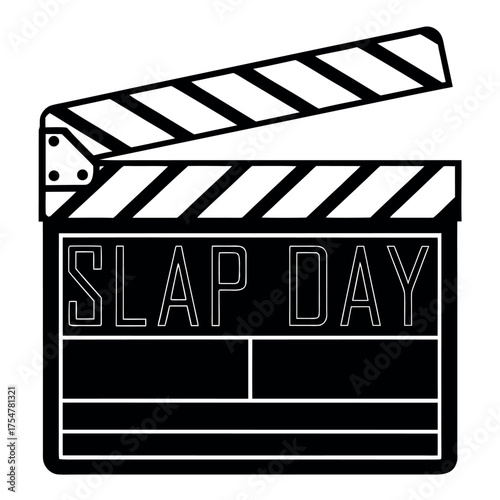 Slap Day black color design, solid white background (12).eps