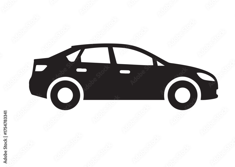 Fototapeta premium Car icon, Car solid vector