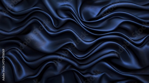 3D render of abstract background with blue paper curves, close - up, low - angle view, minimal concept

