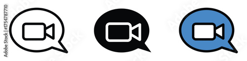 Video call icon vector. virtual meetings and online connections, collaboration and communication symbol. vector illustration.