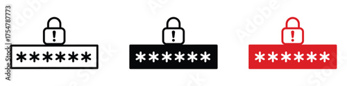 Wrong password icon vector. data security and protection against cyber threats online symbol. vector illustration.