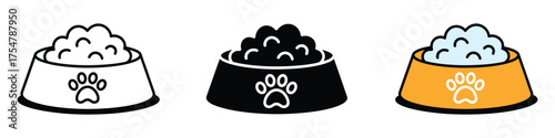 Dog feeding icon vector. pet care symbol. vector illustration.