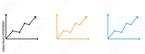 Line chart icon vector.  upward trend, positive financial performance, and stock market gains for investment success, profit, and returns symbol. vector illustration.