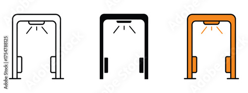 Metal detector icon vector. safety and protection in public space symbol. vector illustration.