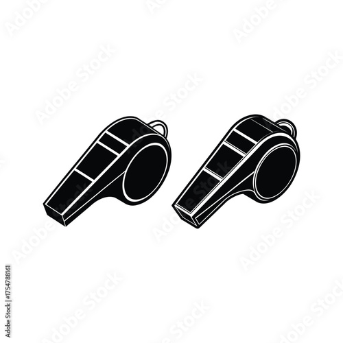 Black and white silhouette whistle illustration 