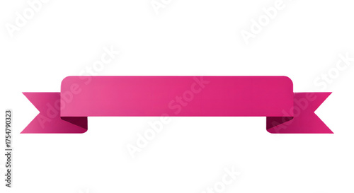 Wallpaper Mural Ribbon banner, curve badge, label, title box, clip art, png isolated on transparent background. A pink banner with ribbon tails, isolated on a white background. Torontodigital.ca
