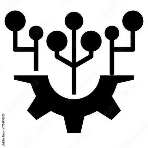 Data processing  glyph style vector illustration