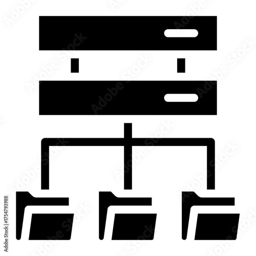 Data collection glyph style vector illustration