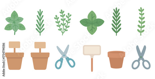 Gardening and plant icons set – flat, outline, horticulture and home garden symbols