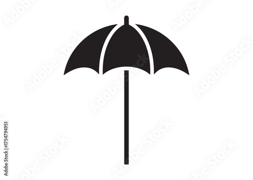 Beach umbrella icon, Beach umbrella solid vector