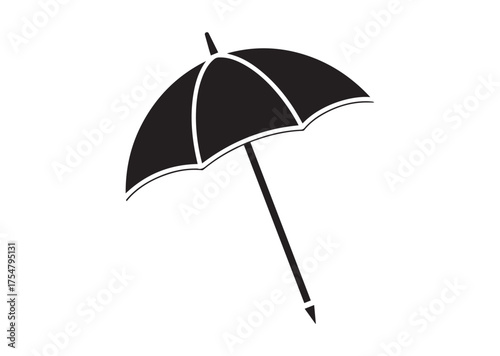 Beach umbrella icon, Beach umbrella solid vector