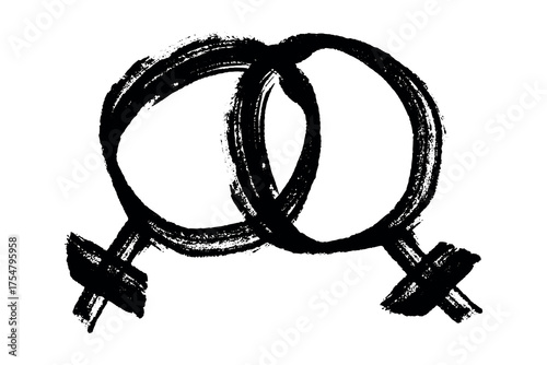 Hand drawn lesbian identity sign Symbol used to represent sex and gender