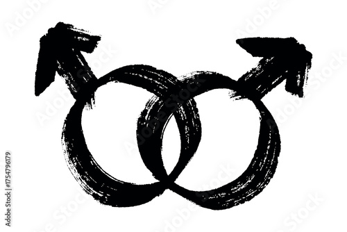 Hand drawn homosexual identity sign Symbol used to represent sex and gender