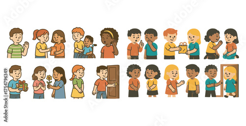 Community and diversity outline icons set – linear, social, inclusive symbols