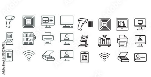 Retail and e-commerce outline icons set – linear, shopping, sales symbols