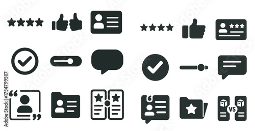 User interface filled icons set – flat, solid, ui and web design elements