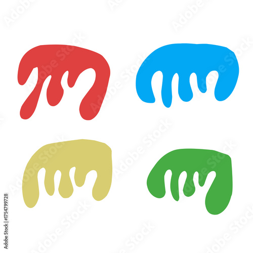Illustration of water splashes in a flat style.