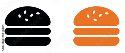 Simple silhouette of a classic hamburger with sesame seed bun — perfect vector illustration for food, restaurant, and fast-food design concepts.