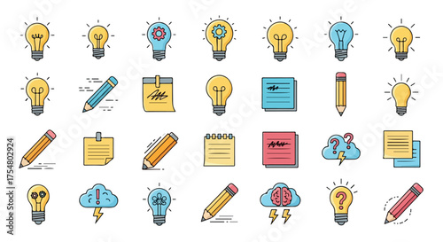 A complete back to school set featuring a colorful school stationery set for students