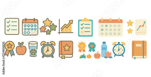 Education and study icons set – flat, filled, learning and academic symbols