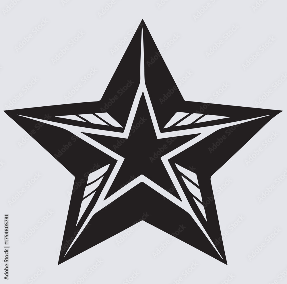 Obraz premium silver star icon silhouette vector art illustration, silver star on black background