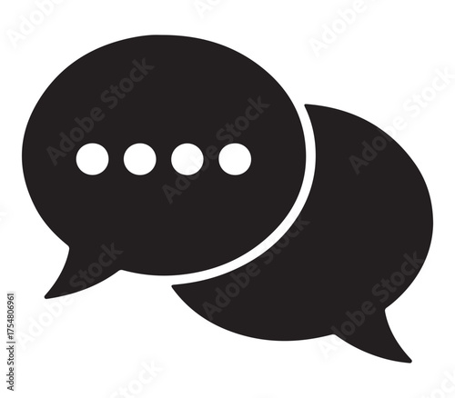 Two way chat conversation bubbles silhouette design