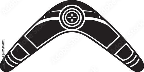Boomerang vector silhouette icon on white background