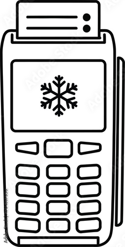 Pos terminal payment snowflake winter cold transaction machine cashless paypass