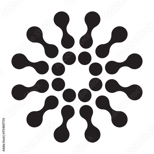 Abstract radiating waves symbol for viral spread or communication silhouette