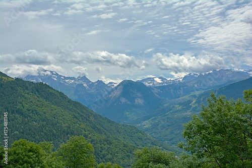 cloudy mountain landscape in the french alps