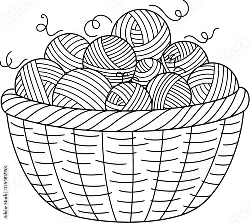 Yarn basket knitting crochet wool craft hobby handmade fiber textile art diy
