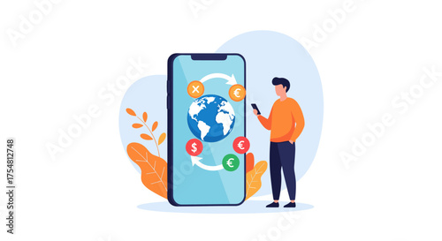 Online money transfer and currency exchange service via a mobile application.