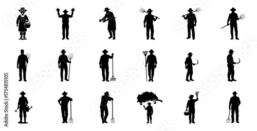 Farmers with agricultural tools agriculture farming