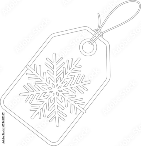 Snowflake tag winter holiday season christmas sale gift present december cold