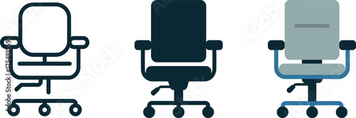 Office chair illustrations for workplace ergonomics and comfortable seating solutions