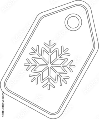 Price tag snowflake winter sale discount holiday christmas season shopping offer