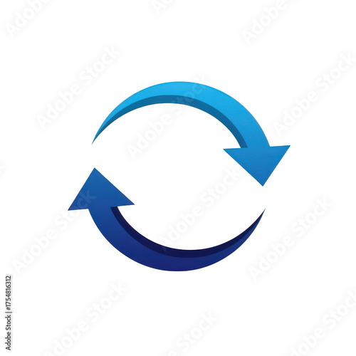 Free Download Two blue arrows forming a circular loop, symbolizing process and cycle isolated on transparent background - GFXLoad