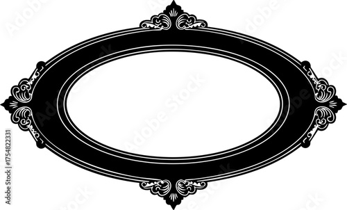 Elegant ornate oval frame design perfect for vintage portraits or decorative invitations adding sophisticated flair and timeless beauty to any project
