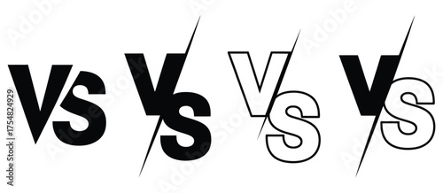 VS Letters Logo Design, Versus Icon for Sports, Fight, Competition, Battle, Match, Game, Vector Illustration, Versus Lettermark Logo Inspiration