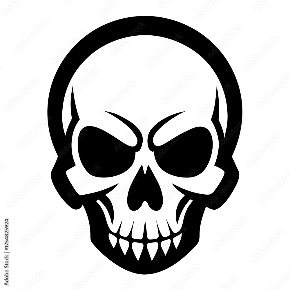 Fototapeta premium Skulls vector clean black silhouette design white background