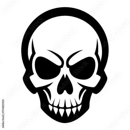 Skulls vector clean black silhouette design white background