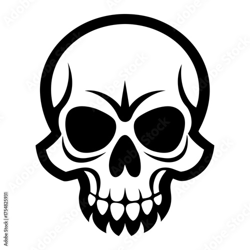Skulls vector clean black silhouette design white background