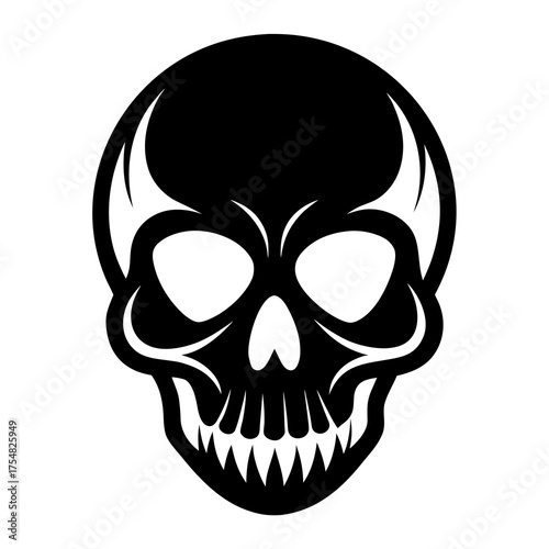 Skulls vector clean black silhouette design white background