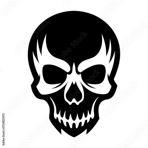 Skulls vector clean black silhouette design white background